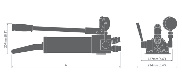 PHD Hand pump Dim drawing